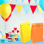 Oletx 30-Pack Yellow Party Favor Paper Bags, 9'' Wrapped Treat Bags for Birthday Party, Babyshower, School Activities