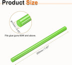 HARFINGTON 10pcs Hot Glue Sticks 0.43" Dia x 7.87" Long EVA Mini Hot Melt Adhesive Glue Stick for Hot Melt Gun Wood Plastic Glass Flowers Fabrics Foam, Light Green
