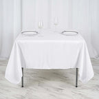 Efavormart Premium Polyester Square Table Overlay 70"x70" White - 220GSM Wrinkle-Resistant Table Topper for Weddings & Parties