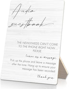 Audio Guestbook Sign, Wedding Guestbook Wooden Sign Stand 5x7inch, Message Audio Guest Book Wedding Sign Stand, Wedding Signs for Reception, Wedding Table Decorations, Wedding Table Sign