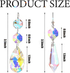 24 Pcs Chandelier Crystal Replacement 38 mm Teardrop & Icicle Crystal Prisms Hanging Gems Parts for Lamps and Chandeliers Suncatcher Christmas Tree Windows Home Decor (Colorful)