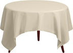 Gee Di Moda Square Tablecloth - 52 x 52 Inch Ivory Table Cloth for Small Square or Round Tables - Heavy Duty Washable Fabric - for Buffet Table, Holiday Party, Dinner, Wedding & Baby Shower