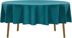 90 inch Round Tablecloth Washable Polyester Table Cloth Decorative Table Cover for Wedding Party Dining Banquet（90 inch,Teal）