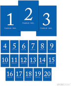 Andaz Press Royal Blue Table Numbers 1-20, 4x6-Inches - Versatile for Wedding, Restaurant, Classroom, Boda