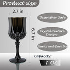 Plastic Wine Glasses，Plastic Goblets Vintage Style Cordial Drinking Glasses for Wedding Reception, Halloween Grand Event Party Supplies (24, Black)