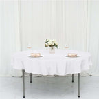 Efavormart Round Tablecloth, 70 Inch Stain & Wrinkle Resistant Washable Table Cloth, Decorative Polyester Fabric Table Cover for Banquet, Wedding, Dining- White