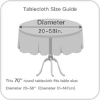 maxmill Round Linen Textured Tablecloth Spill-Proof Stainproof Wrinkle Free Washable Fabric Table Cloth for Circular Table Cover, Dining Room Buffet Banquet Parties Holiday Dinner, 70 Inch Navy Blue