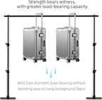 Pipe and Drape Backdrop Stand Kit, 6.5ft x 10ft Adjustable Photo Background Stands with Metal Flat Base for Photography, Birthday Parties, Wedding, Video Studio