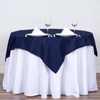 Efavormart 54x54 Navy Blue Wholesale Linens Seamless Polyester Square Linen Tablecloth for Wedding Banquet Party Restaurant