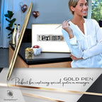 Framed Gold Retirement Decorations Guest Book for Men - 12"x16" Large Sign Poster including Gold Pen & Acrylic Glass - Retired Party favors, Table Centerpieces Plaque