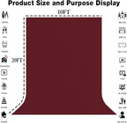10x20FT Large Wine Red Screen Backdrop Photography Photo Booth Burgundy Red Backdrop Photoshoot Background