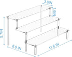 Large Acrylic Display Risers, Perfume Stand Organizer, Clear Acrylic Shelf Risers for Display Stands for Food, Tabletop Use, Amiibo Funko POP Figure, 3 Tier Clear Cupcake Stand Risers
