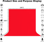 10x10FT Red Screen Backdrop for Photography Red Photo Booth Backdrop Photoshoot Recording Parties Curtain