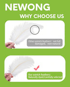 NEWONG 30pcs White Ostrich Feathers Natural Bulk 8-10inch(20-25cm) Vase Craft Wedding Home Party Centerpieces Christmas Day Decoration