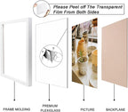KTKDE A4 Picture Frame White Wooden Photo Frame Set of 3, for Certificate Poster and Photo, Horizontal and Vertical Formats 8.3x11.7 Frame with Shatter Resistant Plexiglass Home Decor best gift