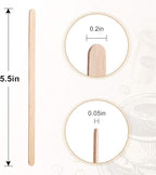 Wooden Coffee Stirrers Individually Wrapped, 500-Count 5.5 Inch Birch Stir Sticks, Natural & Eco-Friendly Disposable Wood Stirrers for Coffee, Hot Drinks, Cocktails, Coffee Bar Accessories ﻿