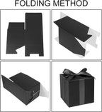 COTOPHER Small Gift Boxes 25 Pack 5x5x5 inches Black Gift Boxes with Lids for Gifts, Crafting, Wedding Party Favor, Cupcake Boxes, Candy, Bridesmaids Proposal Box with Ribbons and Stickers