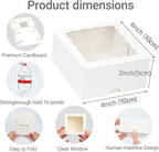 50-Count 4x4x2 Food-Safe Elegant White Bakery Boxes - Multi-Use Pastry & Treat Packaging for Cookies, Truffles & Wedding Favors (Stackable Gift Boxes for Cakes, Pies & Cinnamon Rolls)