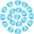 PATIKIL 20 Pcs Natural Heart Shaped Crystal Stone, 0.6 Inch Mini Polished Love Gemstone Crystal, Pocket Rock Engraved Worry Stones for Women Gifts Meditation, Bright Blue