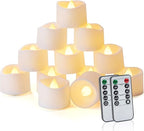 Homemory 24pcs Remote Timer LED Tea Lights Candles, 400+Hours Flickering Flameless Battery Operated Votive Candles for Tabletop Lighting, Centerpieces Decor, Holiday Decor