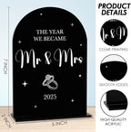 Black Wedding Sign, The Year We Became Mr and Mrs Signs, Wedding Engagement Bridal Shower Decor for Reception Ceremony Party, Weddings Love Acrylic Sign
