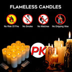 antizer Flameless Candles Battery Operated Real Wax LED Candles Set of 12 Battery Operated Candle with Remote Control for Party Wedding Holiday Decoration (D 2.2" X H 5")