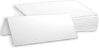 Hamilco Blank Tent Name Place Table Cards 3 1/2" x 11" Folded Card Stock - White Cardstock Paper 80lb Cover - 100 Pack