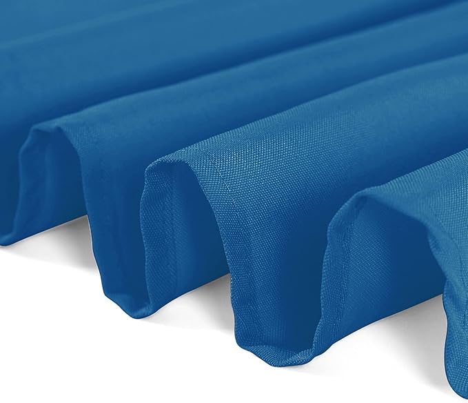 120 inch Round Tablecloth Washable Polyester Table Cloth Decorative Table Cover for Wedding Party Dining Banquet（120 inch, Mediterranean Blue）