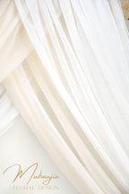 Artificial Arch Flowers Kit(Pack of 4),2Pcs Artificial Flower Arch Decor, 2Pcs Drapes, Ceremony and Reception Background Rose Decoration, White Champagne Floral Party and Outdoor Decor