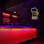 Beer Neon Sign Led Beer Signs Colorful Neon Lights for Wall Decor USB Powered 16.5’’X10.1’’Man Cave Bar Club Birthday Party Decor Kitchen Restaurant Neon Wall Signs