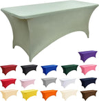 10-Pack 6ft Spandex Table Covers for Rectangle Standard Folding Tables - Wrinkle Resistant Stretch Tablecloths - Ultimate Fitted Table Protector for Parties, Banquet, Wedding