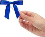 Bright Creations Gift Bows with Twist Ties 100Ct - 3-Inch Satin Bows & 5.7-Inch Polyester Ties, Dark Blue - Gift Wrap Ribbon for Party Favor & Treat Bags