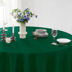 Round Tablecloth 6 Pack 90 Inch Dark Green Tablecloths Washable Decorative Linen Polyester Table Clothes Cover for Dining Table Banquets Buffet Parties and Wedding