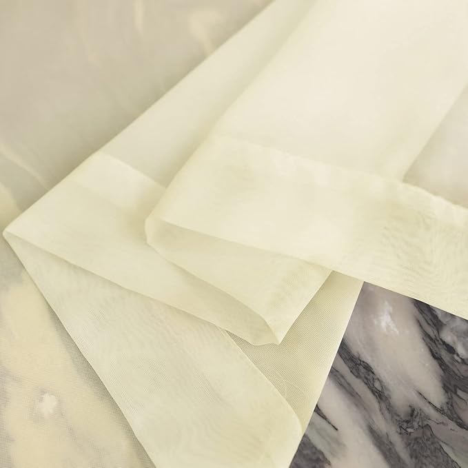 Window Light Yellow Sheer Curtains 60 Inches Width 90 Inches Long 2 Panels Sheer Curtains Clear Curtains Basic Rod Pocket Panel for Home Living Room Bedroom Kids Room Yard Patio Parlor Sliding