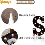 LED Illuminated Letter Marquee Signs - Alphabet Letters Lights for Wedding Birthday Party Christmas Night Light Lamp Home Bar Decoration (S - Black)