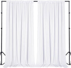 Sugargirl 10x10FT White Backdrop Curtains Polyester Photo Backdrop Drapes Curtains 2 Panels with Rod Pockets for Party Birthday Wedding Photography Home Decoration