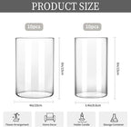 CEWOR 20pcs Flower Vases for Centerpieces, 6 Inch Glass Cylinder Vase Clear Vases Candle Holder for Floating Candles Home Table Decor Wedding Party, 2 Diameters
