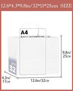 qiqee 50-Packs White Paper Gift Bags with Handles Bulk 12.6"x4.3"x10" Wide Large Size Party Favor Bags Multiple Uses