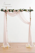 Floroom Wedding Arch Draping Fabric 2 Panels 20Ft Blush Chiffon Fabric Drapes Arbor Drapery Wedding Ceremony Reception Swag Decorations