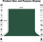 10x10FT Dark Green Screen Backdrop Photography Green Background for Streaming Zoom, Photo Studio, Collapsible High Density Screen for Video Photography and Television