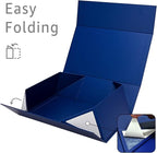 LIFELUM Navy Blue Birthday Gift Box for Men 13.8 x 8.3 x 4.4 inch, Groomsmen Proposal Gift Box for Presents with Lids Ribbon,Card,Shredded Paper Filler