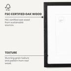 Opposite Wall - 11x17 in - Black Solid Oak Wood Picture Frame - Lightweight, Versatile & Shatterproof - Wall Hanging Poster or Photo Frame - Wall Decor for Office, Gallery & Home