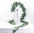 Kisflower 5 Pack 6.56FT Green Eucalyptus Garland for Decoration Table with Willow Leaves Greenery Garland Fake Hanging Plants Vines for Wedding Arch Decor Party Room Home Garden Office Wall Decor