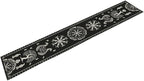 Ancient Abstract Pattern Table Runner, Tree of Life Eagle Dragon Boat Rudder Black and White Table Runner for Party Kitchen Dinner Cafe Bedroom Living Room Table Runner 13x120 Inch