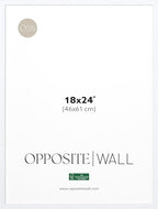 Opposite Wall - 18x24 in - White Solid Wood Picture Frame - Lightweight, Versatile & Shatterproof - Wall Hanging Poster or Photo Frame - Wall Decor for Office, Gallery & Home