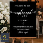 Minimalist Unplugged Wedding Ceremony Sign – Simple Elegant Yard Sign for Outdoor Events – Please Turn Off Cell Phones & Cameras