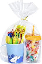 PigPotParty 10"x 14", 100Pcs Bottom Gusset Bags, Clear Plastic Gift Bags, Cellophane Mug Treat Goodie Bags with 100x Twist Ties, Large Party Favor Packaging, Toy Wrapping (No Side Gusset)