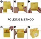 COTOPHER Small Gift Boxes 60 Pack 4x4x4 inches Gold Gift Boxes with Lids for Gifts, Crafting, Wedding Party Favor, Cupcake Boxes, Candy, Bridesmaids Proposal Box with Ribbons and Stickers (Metallic