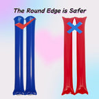 40pcs Round headTeam Spirit Boom Sticks Thunder Sticks Cheering Sticks Team Spirit Plastic Cheerleading Spirit Stick Clapper Inflatable Noise Maker Sports Supply (Blue)