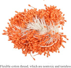 HAHIYO 700pc 3mm Orange Pearl Double Head Flower Pistil for Flower Making and Scrapbook Decoration